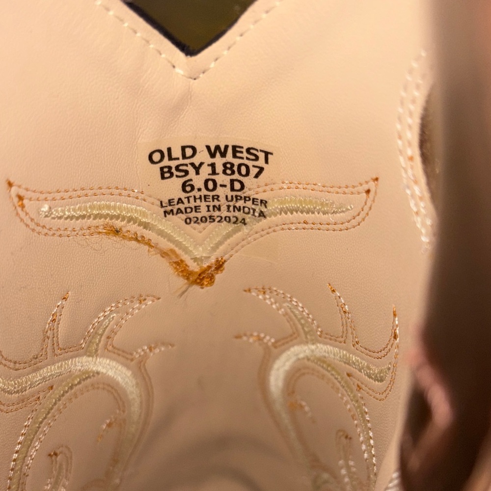 Old West Boys Brown Cowboy Boots - Picture 6 of 7